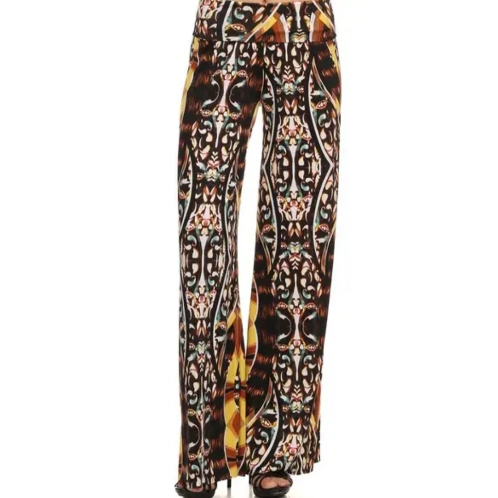 Yelete Multicolor Wide Leg Printed Pants
